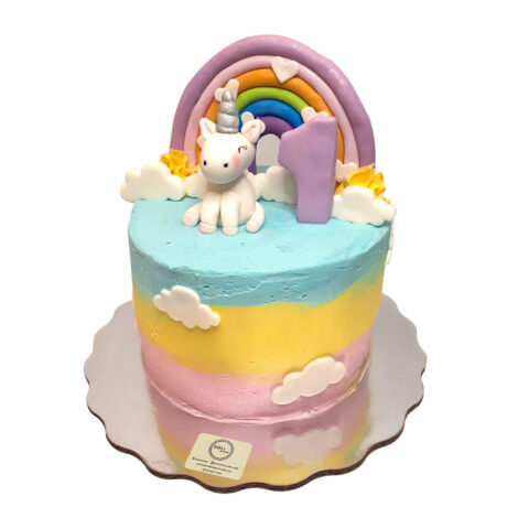 Pastel Unicornio Con Arco Ris Pasteler A Tutis